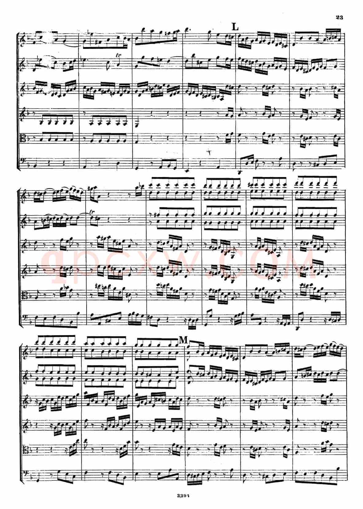 CONCERTO A DUE VIOLINI.（巴赫D小调二重协奏曲总谱）