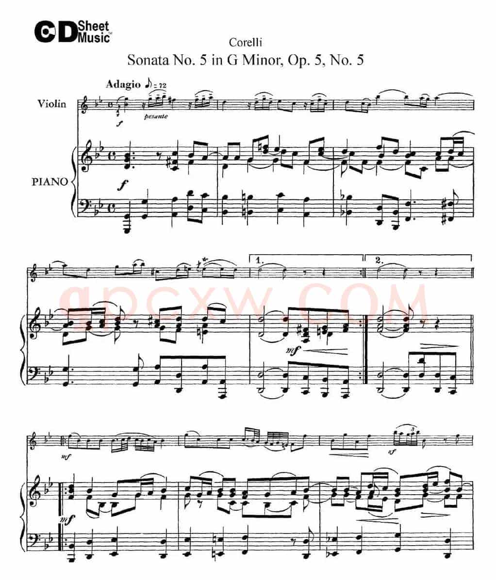 Sonata No.5 in G MinorOp.5 No.5（小提琴+钢琴伴奏）