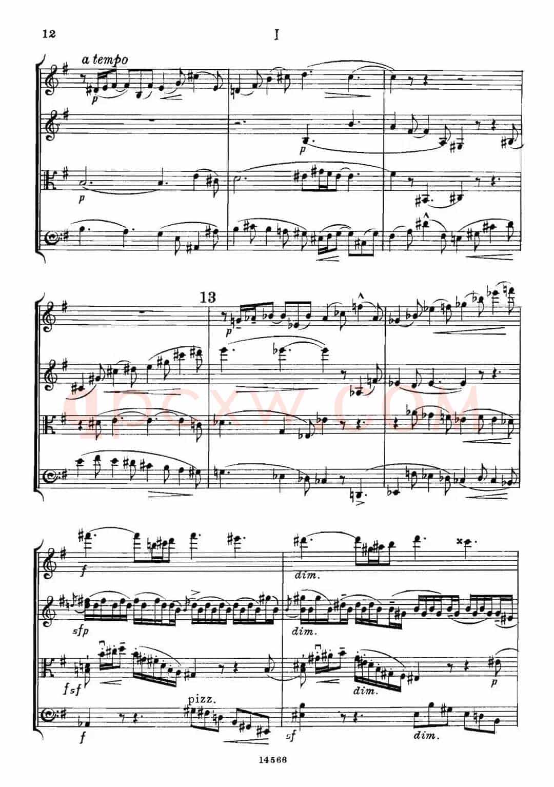 QUARTET Op.83(第一部分)(弦乐四重奏)