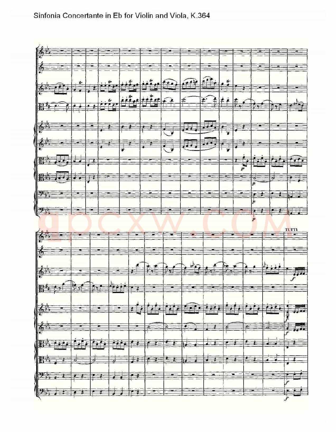 Eb调小提琴与中提琴炫技序曲, K.364(二)
