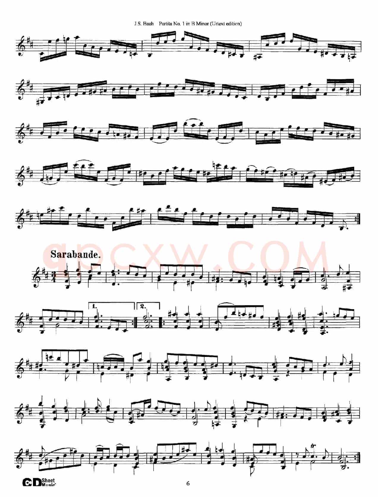 6 Violin Sonatas and Partitas 2.Partita No.1 B Minor（Urtext edition）