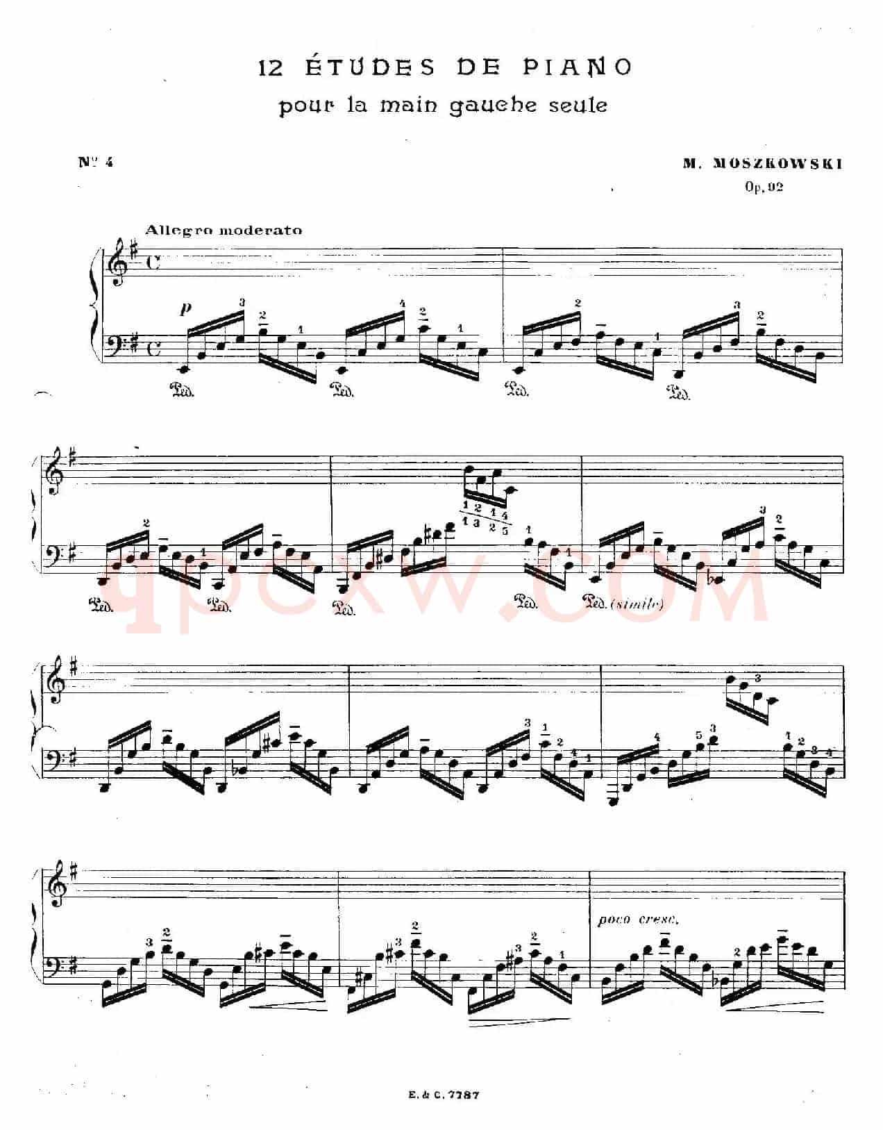 12 Etudes For The Left Hand Op.92 No.4(12首为左手而作的钢琴练习曲)