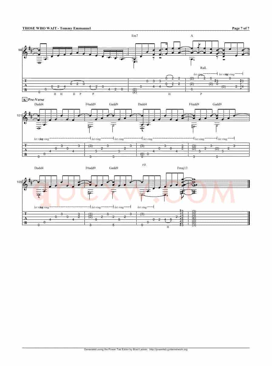 tommy emmanuel：those who wait（指弹吉它）