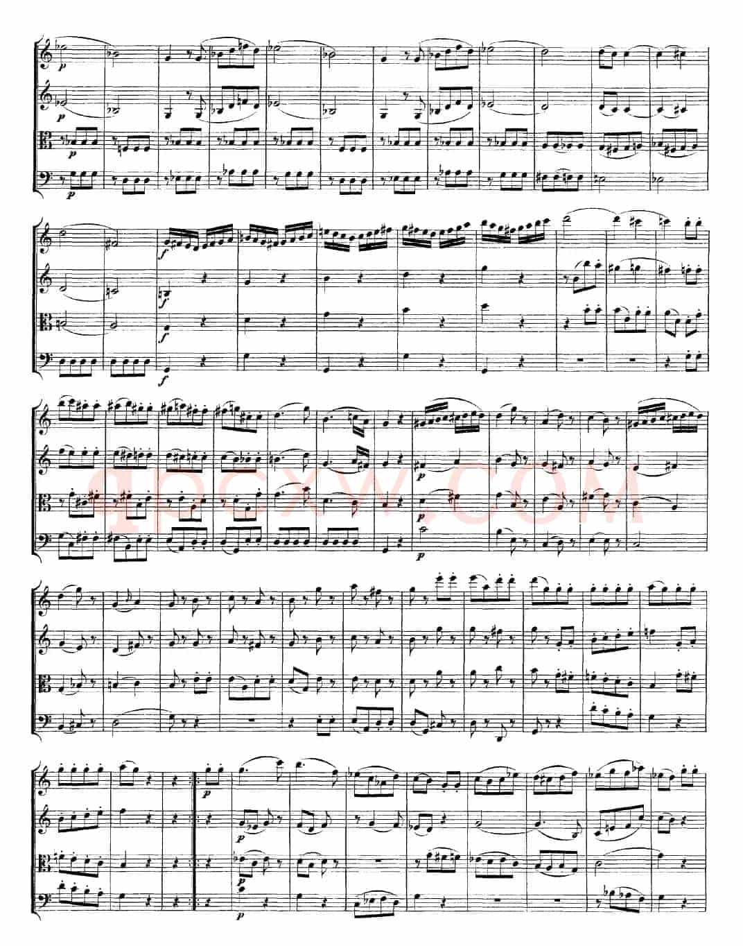 Mozart《Quartet No.19 in C Major,K.465》（总谱）