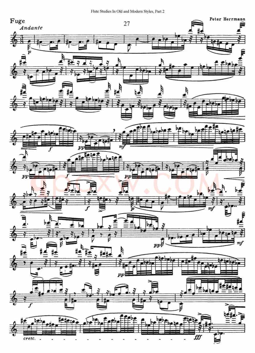 斯勒新老风格长笛练习重奏曲（第二部分）（NO.27-NO.28）