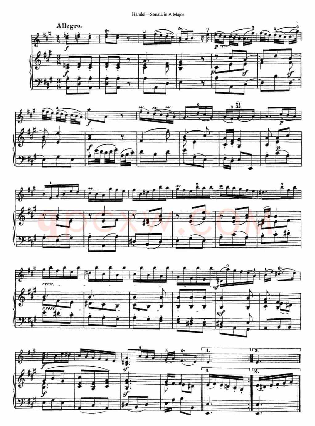 Violin Sonata No.5 in A major（小提琴+钢琴伴奏）