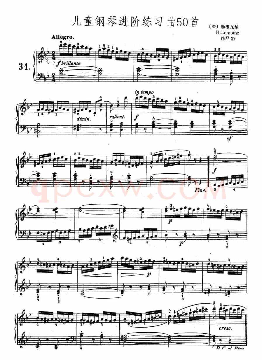 儿童钢琴进阶练习曲50首之31