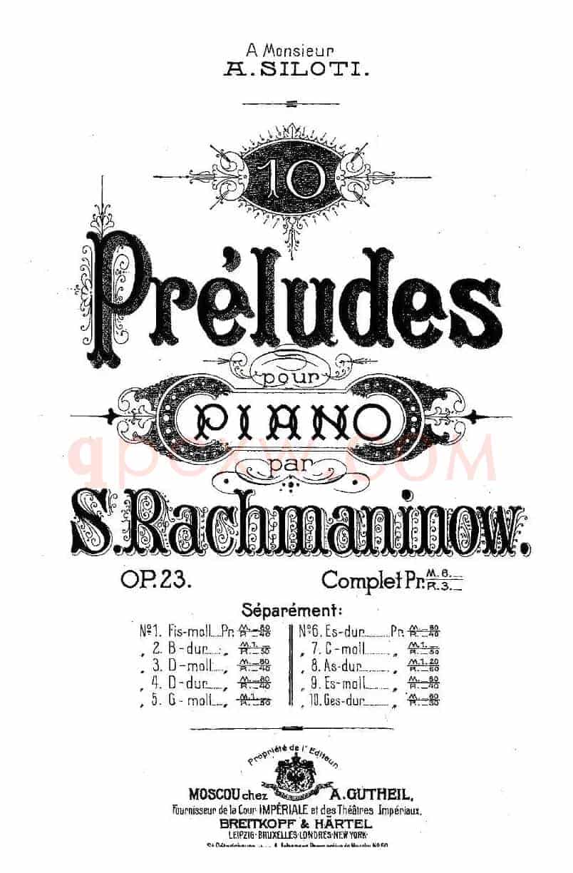 10首《前奏曲》之一（Rachmaninoff  10 Preludes, Op.23 ）