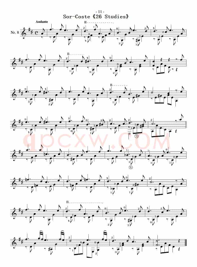 Sor-Coste《26 Studies》（STUDY 8）