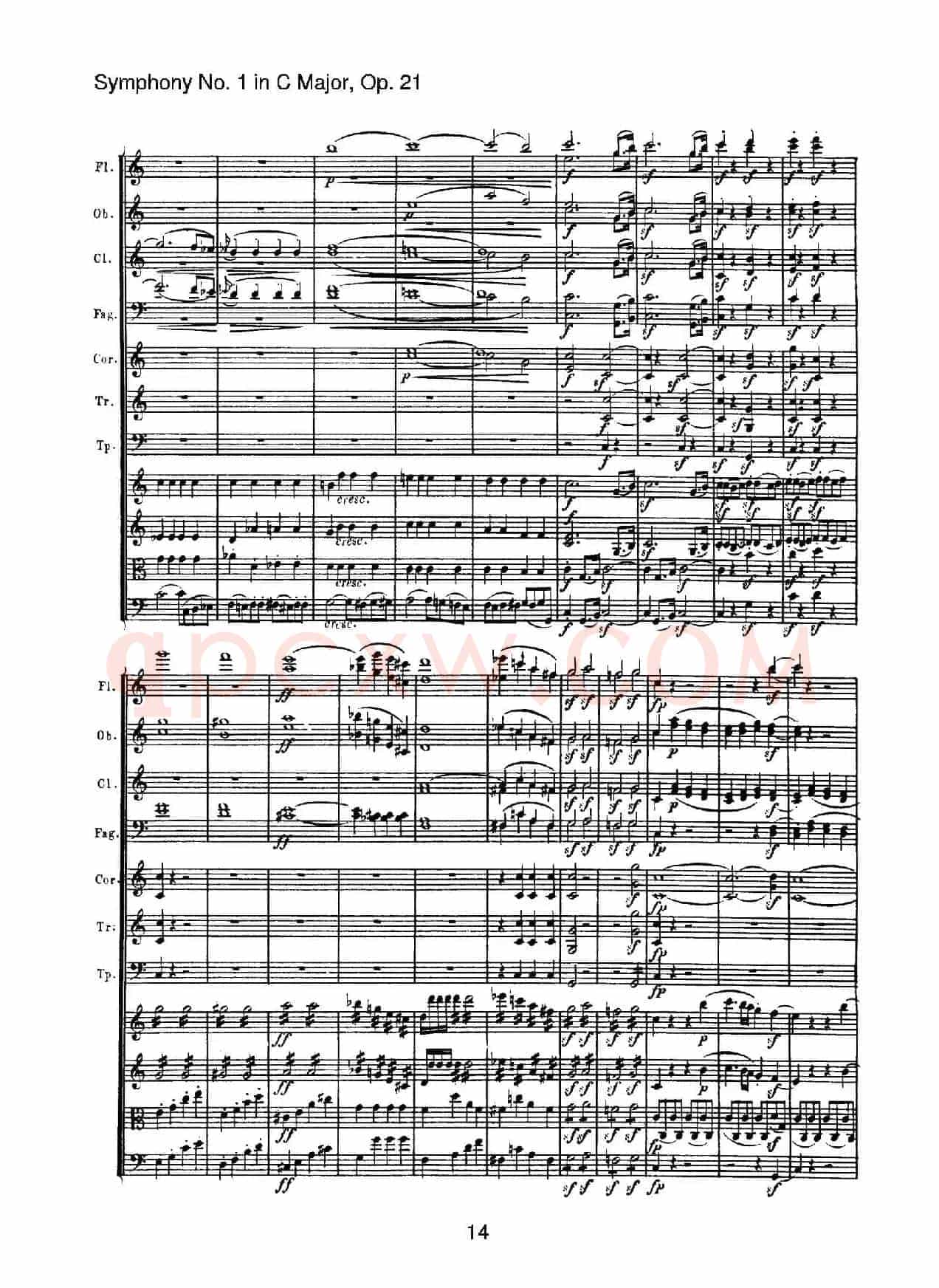 Symphony No.1 in C Major Op.21（Ⅰ）（交响乐总谱）