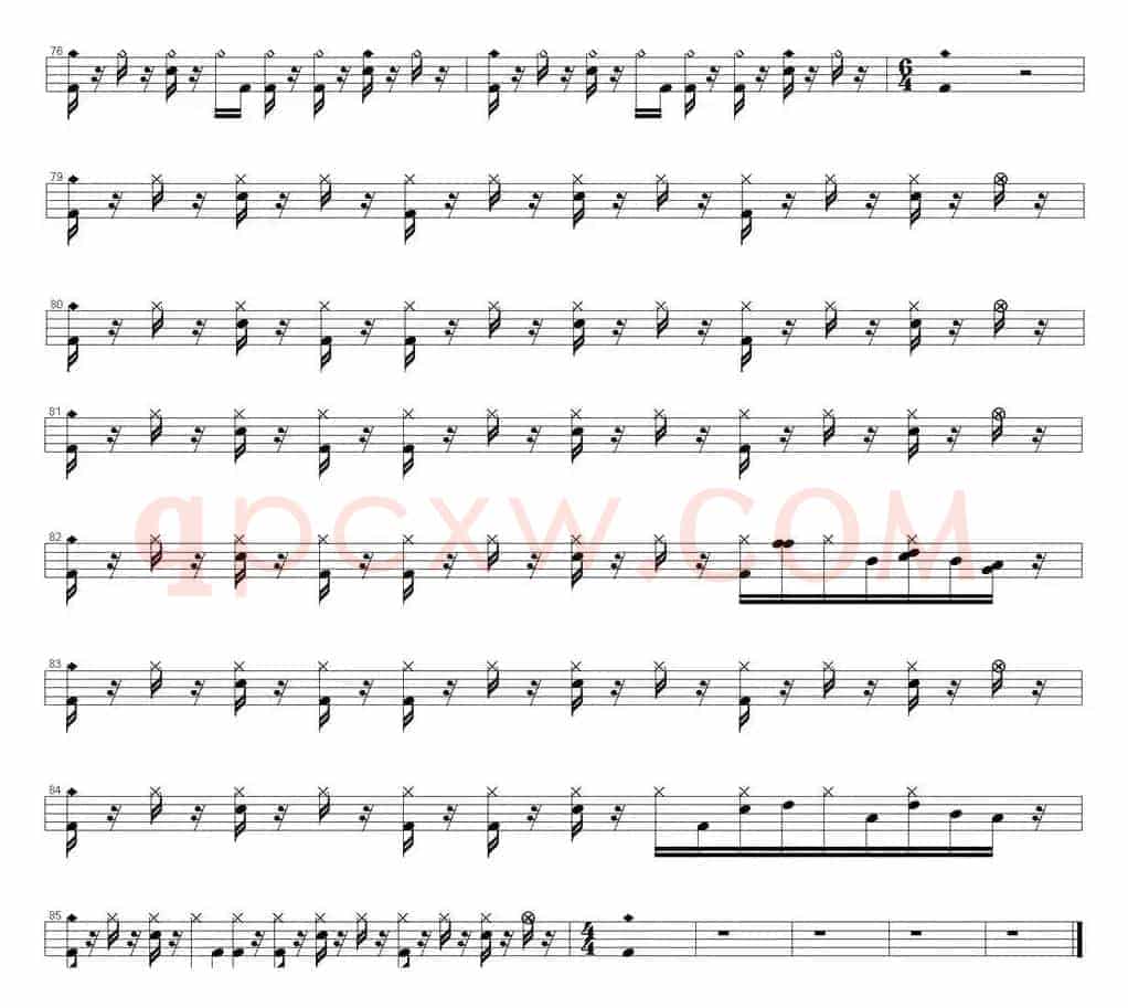 爵士鼓谱：Bryan Adams - Please forgive me