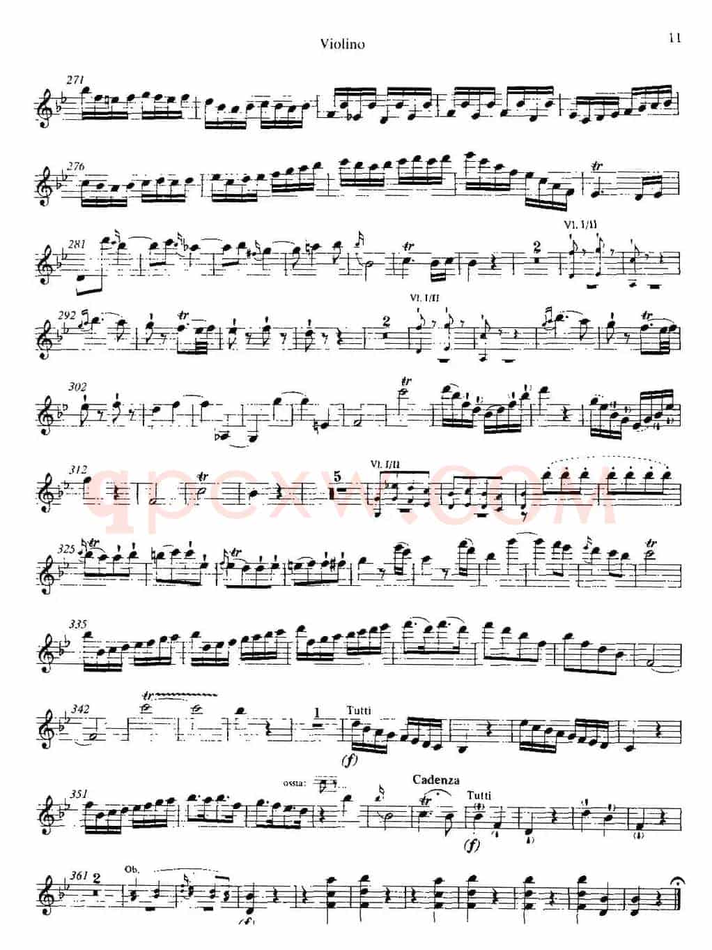 降B大调第一小提琴协奏曲 KV207