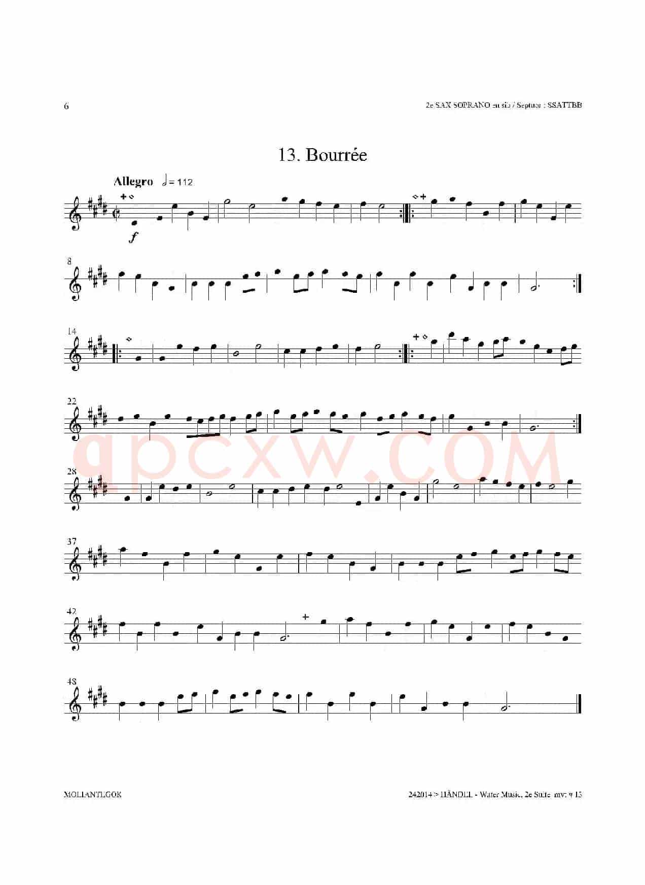 Water Music（HWV.349 No.2）（第二高音萨克斯）