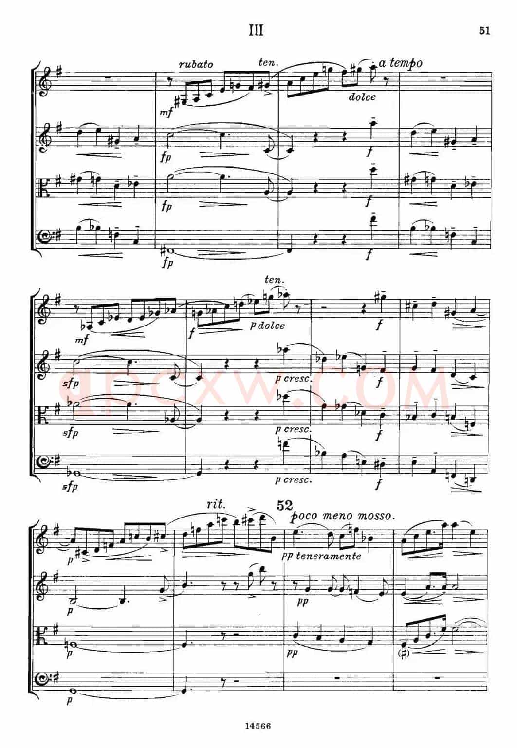QUARTET Op.83(第三部分)(弦乐四重奏)