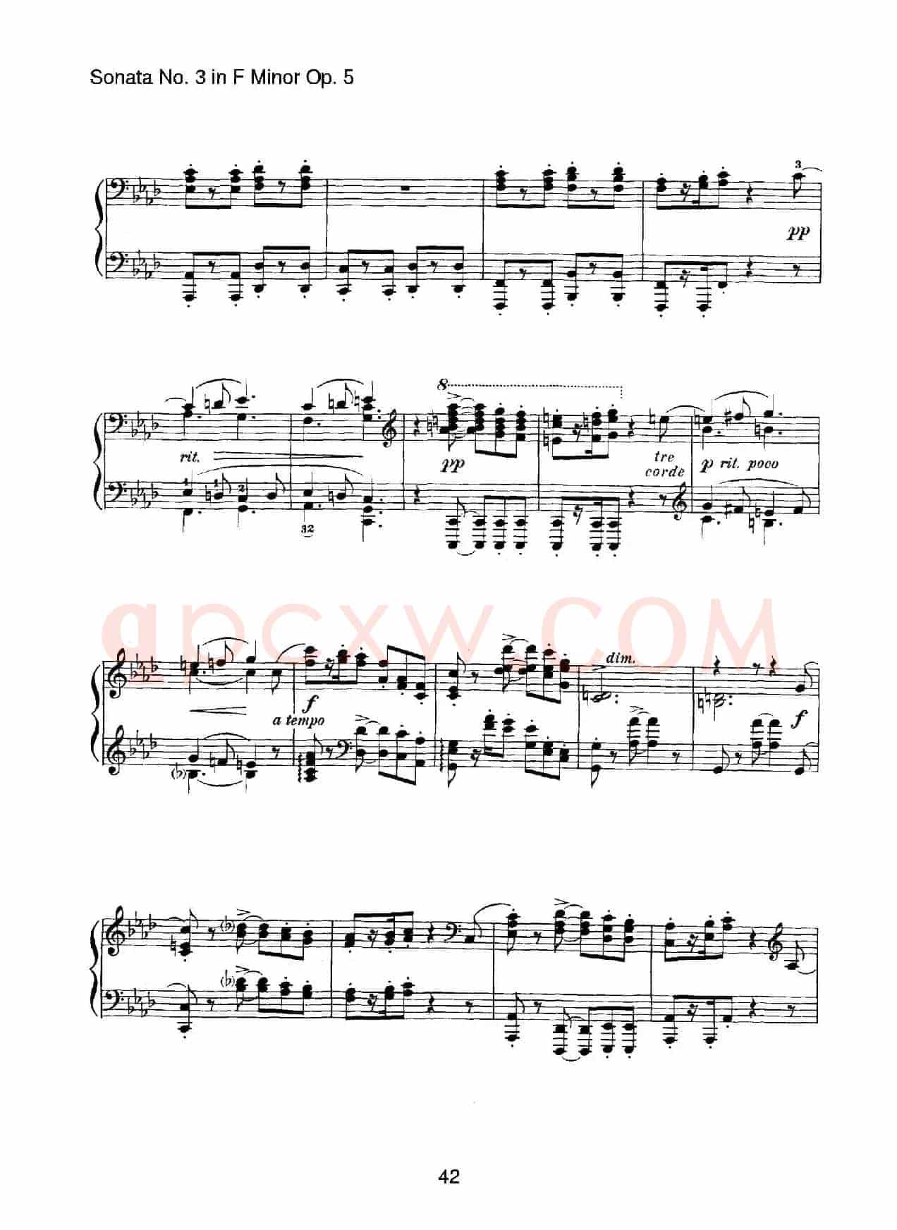 Piano Sonata No.3 in f Minor Op.5(f小调第三钢琴奏鸣曲)