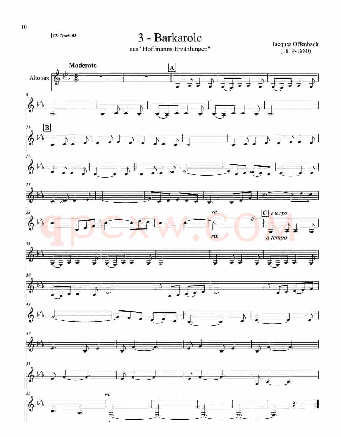 古典SAX12首（中音萨克斯分谱）