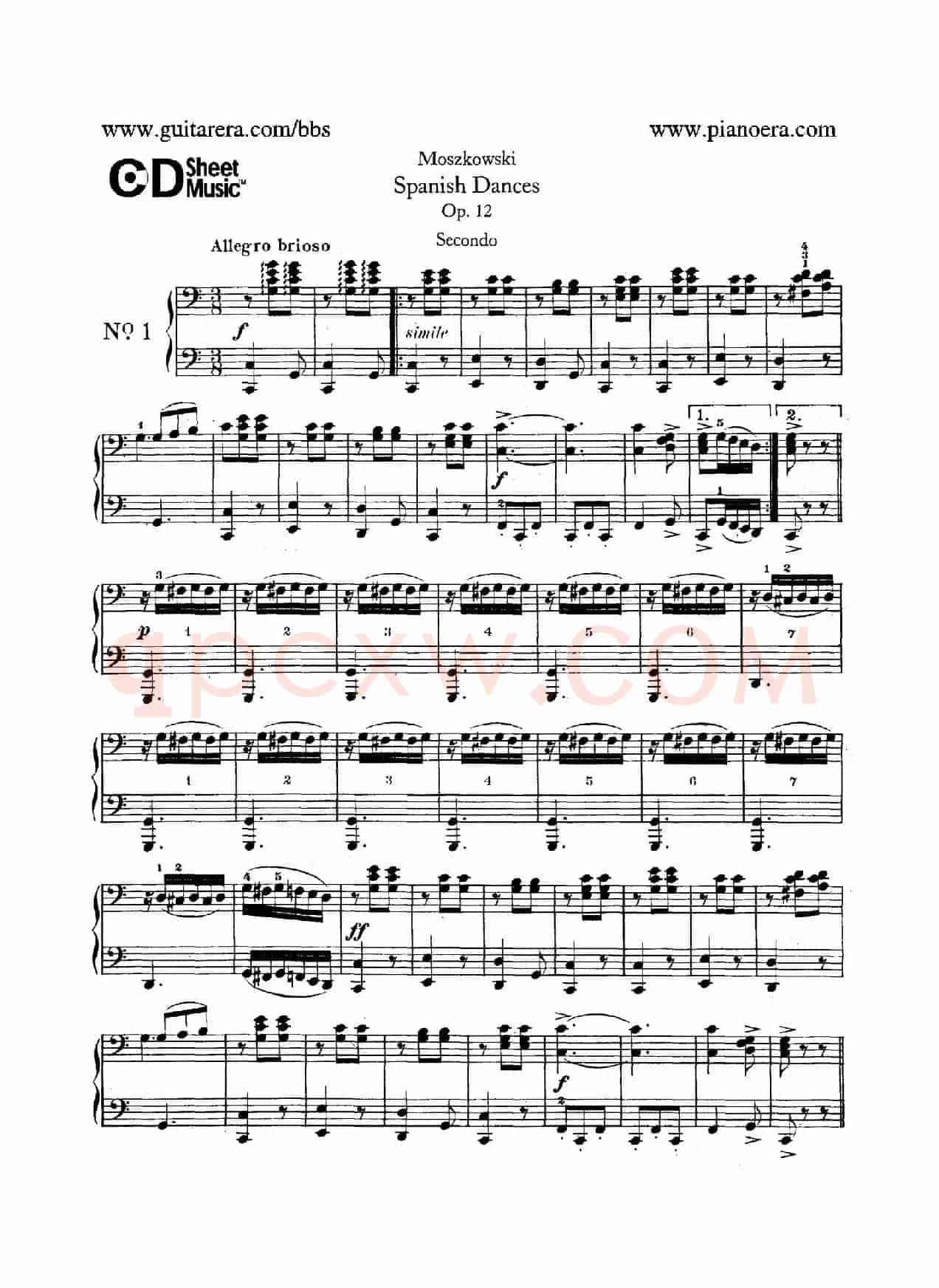 Spanish Dances Op.12(西班牙舞曲·四手联弹版)