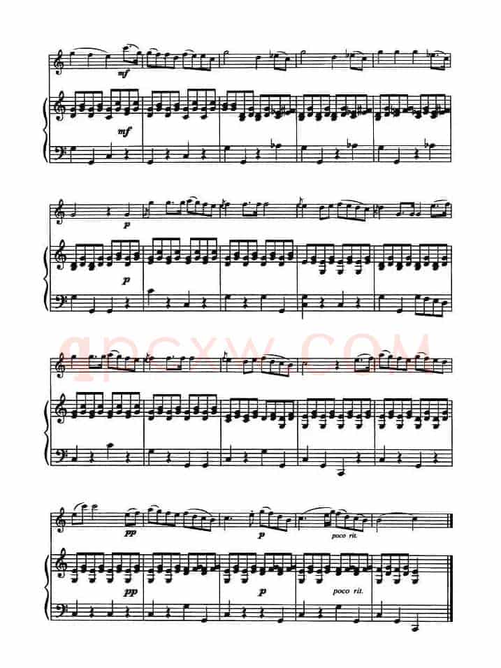 小夜曲（海顿作曲版、口琴+钢琴伴奏、简谱对照版）