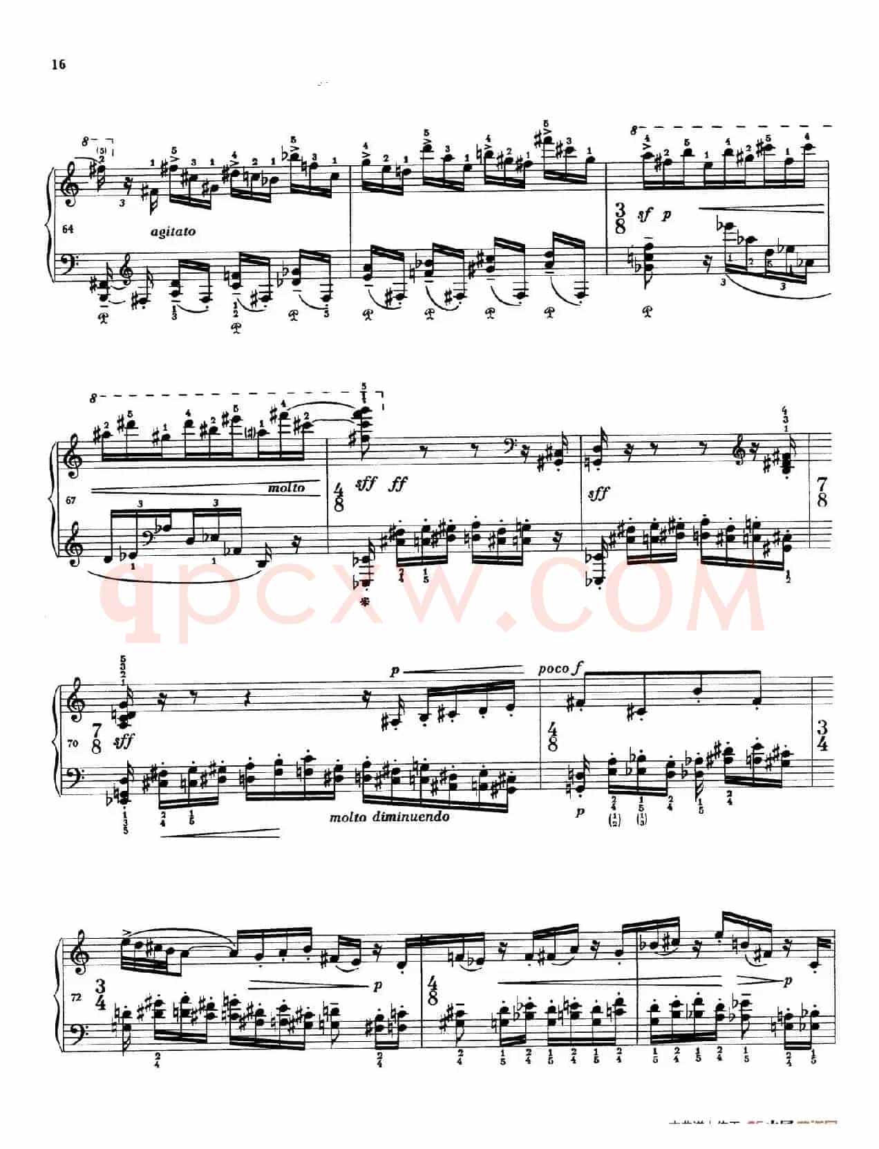 Two Studies(2首练习曲 2. 不过分的快板)