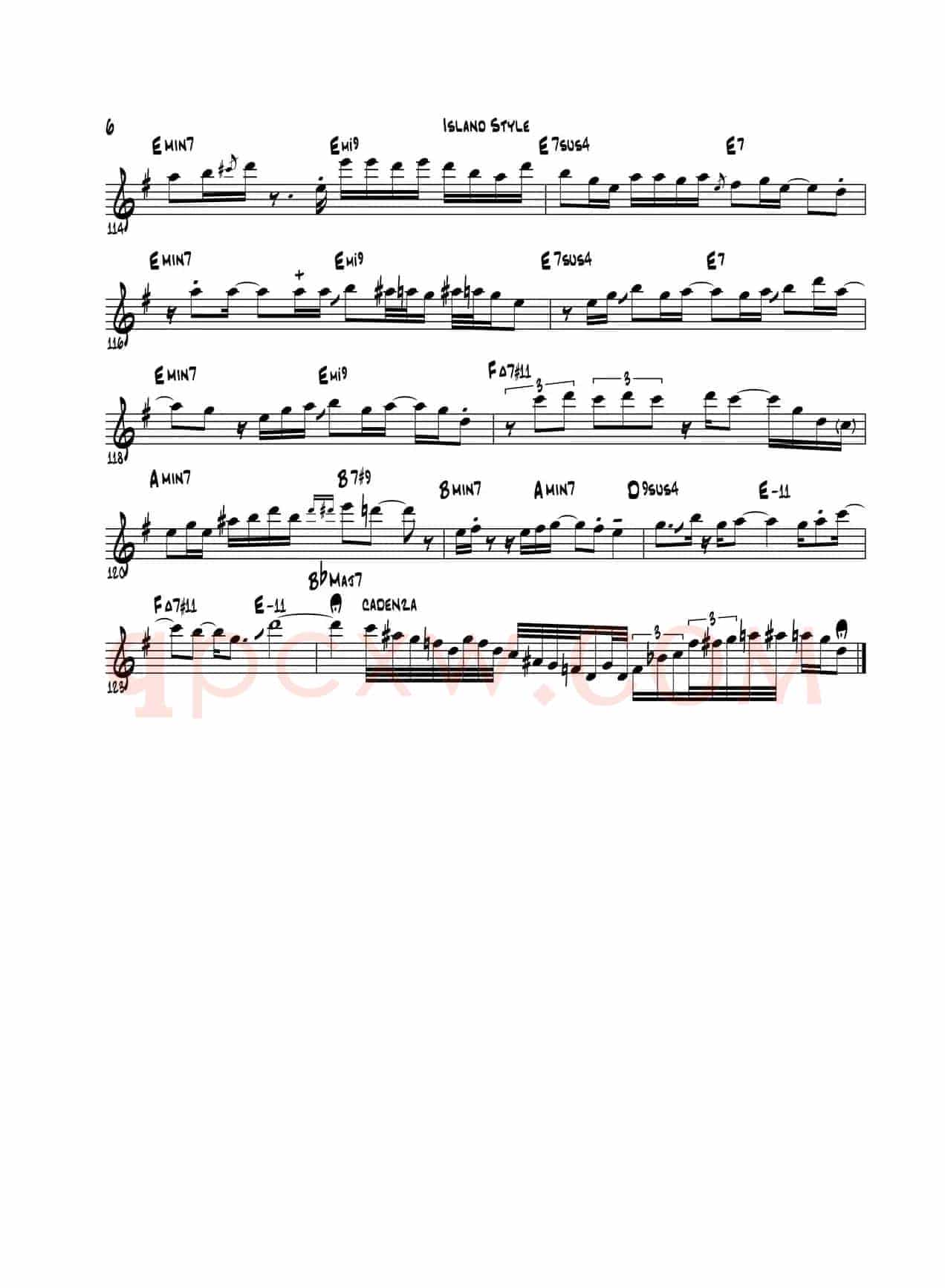 Island Stlye（次中音萨克斯）