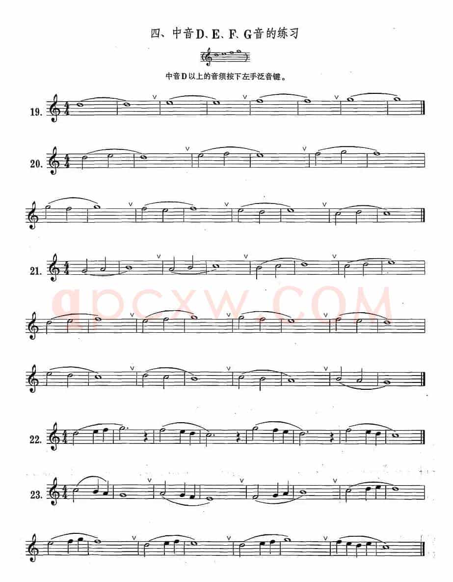 萨克斯练习曲合集（1—4）中音D、E、F、G音的练习