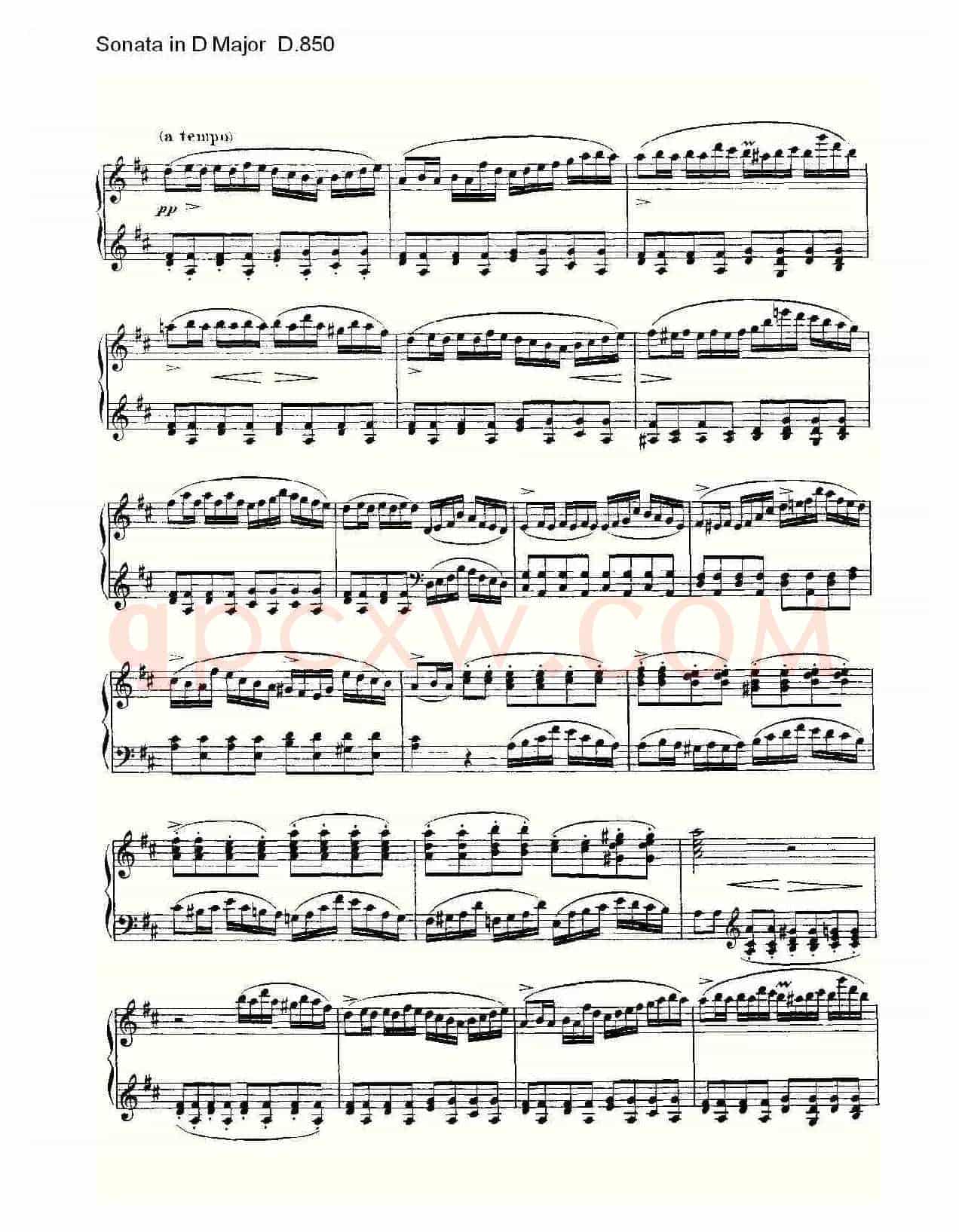 Sonata in D Major D.850（D大调奏鸣曲 D.850）