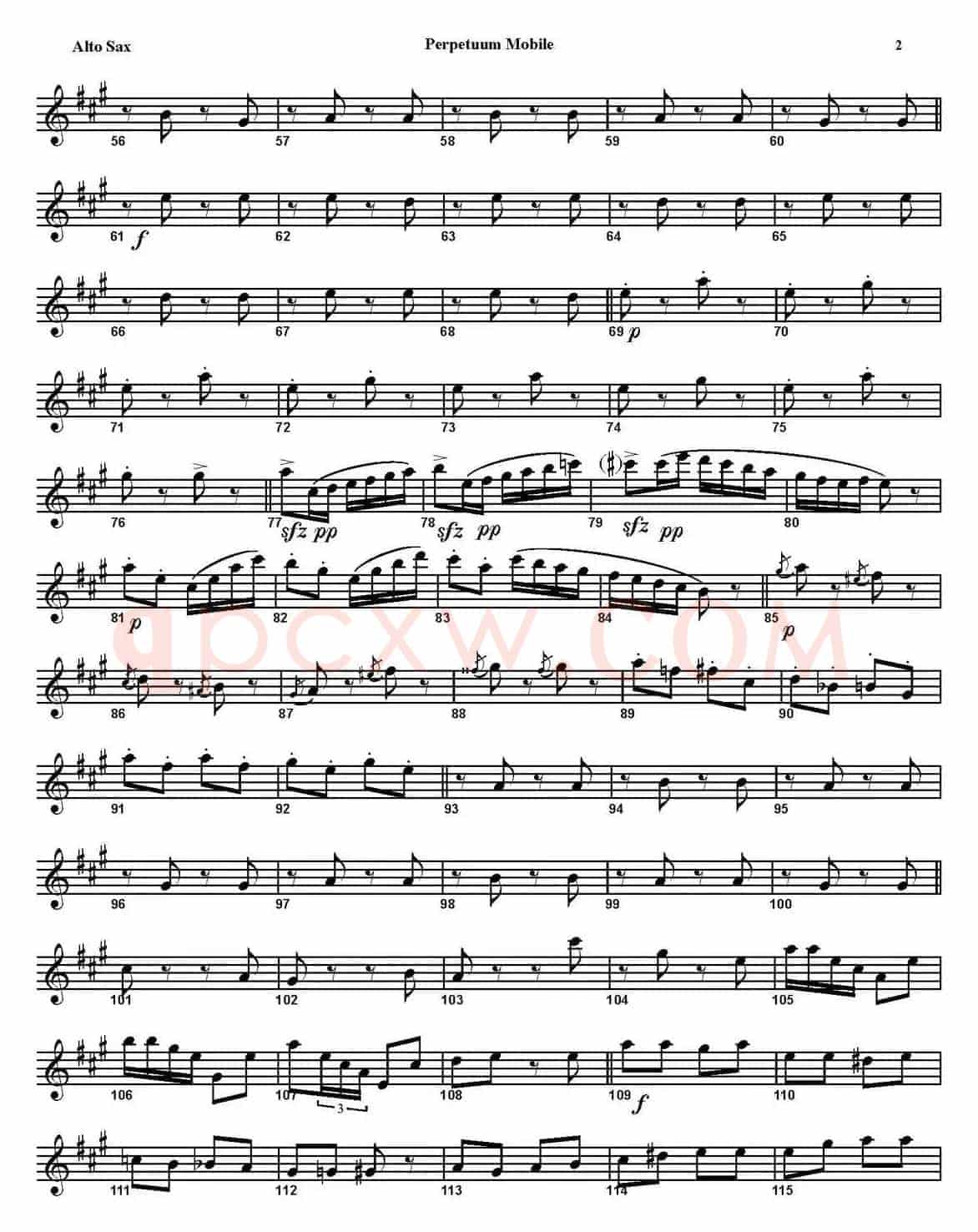 PERPETUUM MOBILE（四重奏·中音萨克斯分谱）
