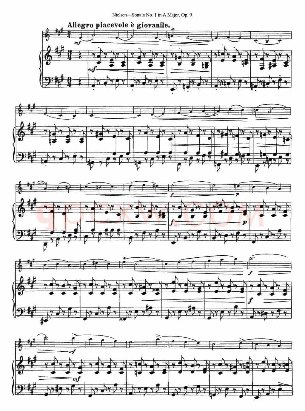 Violin Sonata No.1 in A Major Op.9（小提琴+钢琴伴奏）