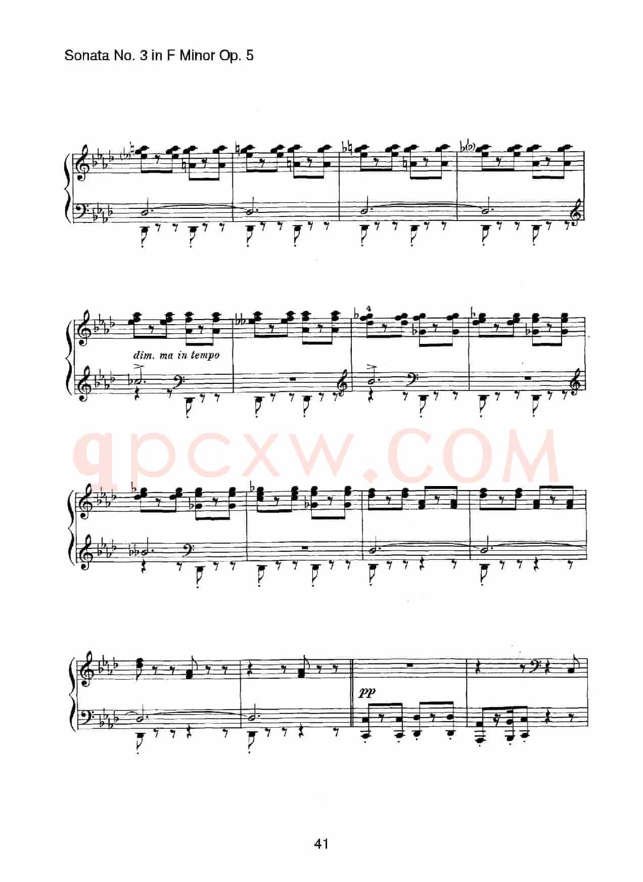Piano Sonata No.3 in f Minor Op.5(f小调第三钢琴奏鸣曲)