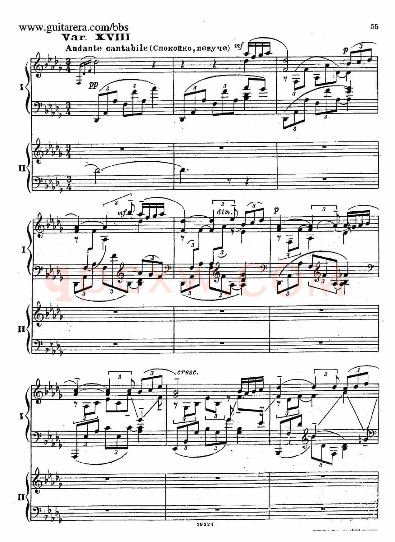 Rhapsody On A Theme Of Paganini Op.43(帕格尼尼主题狂想曲·双钢琴)(P41——60)