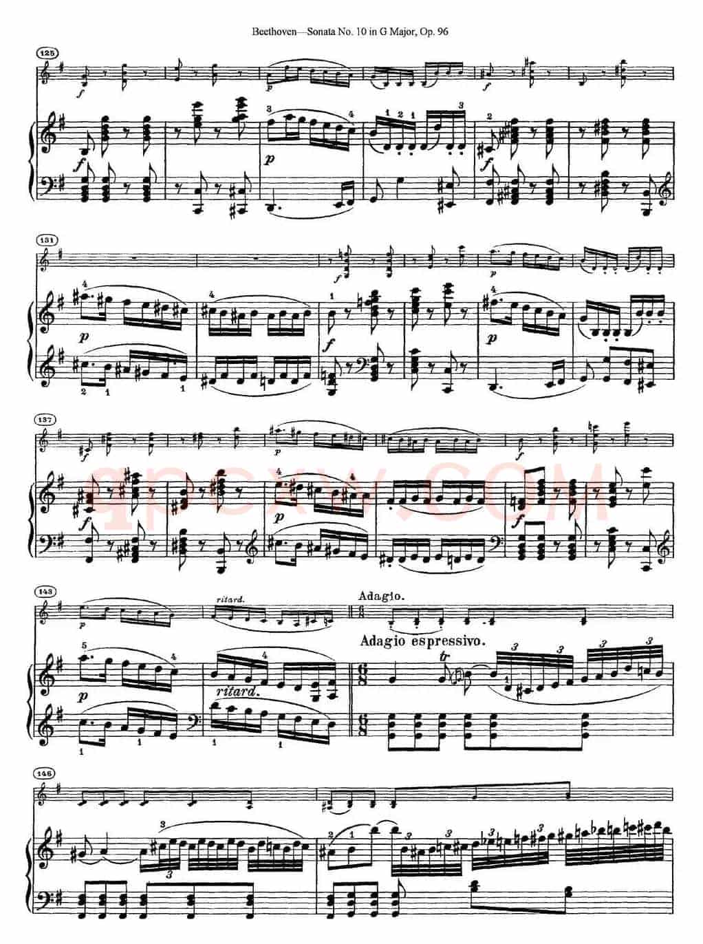 Violin Sonata No.10 in G Major Op.96（小提琴+钢琴伴奏）