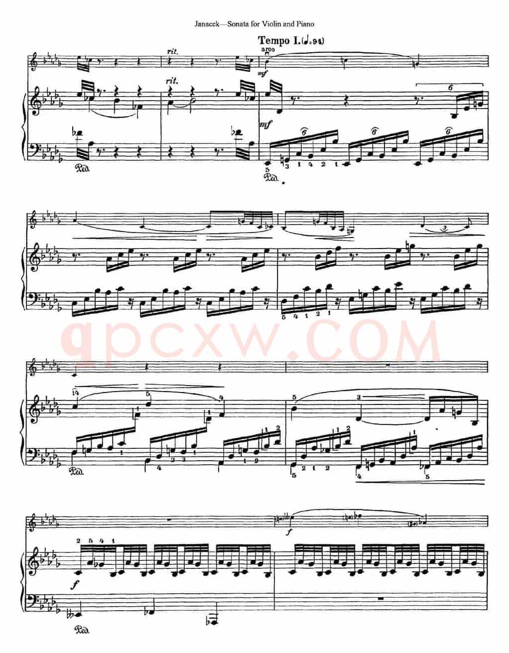 Janacek Sonata for Violin（小提琴+钢琴伴奏）