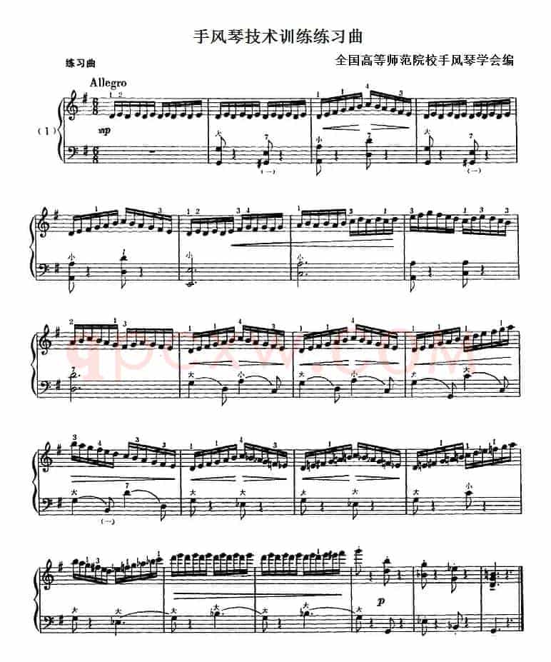 手风琴技术训练练习曲（1） 