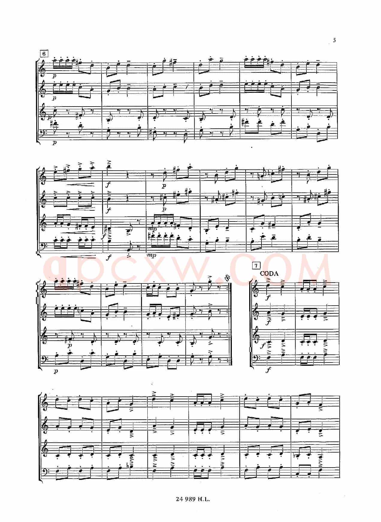 Chinese Rag （四重奏总谱+分谱）