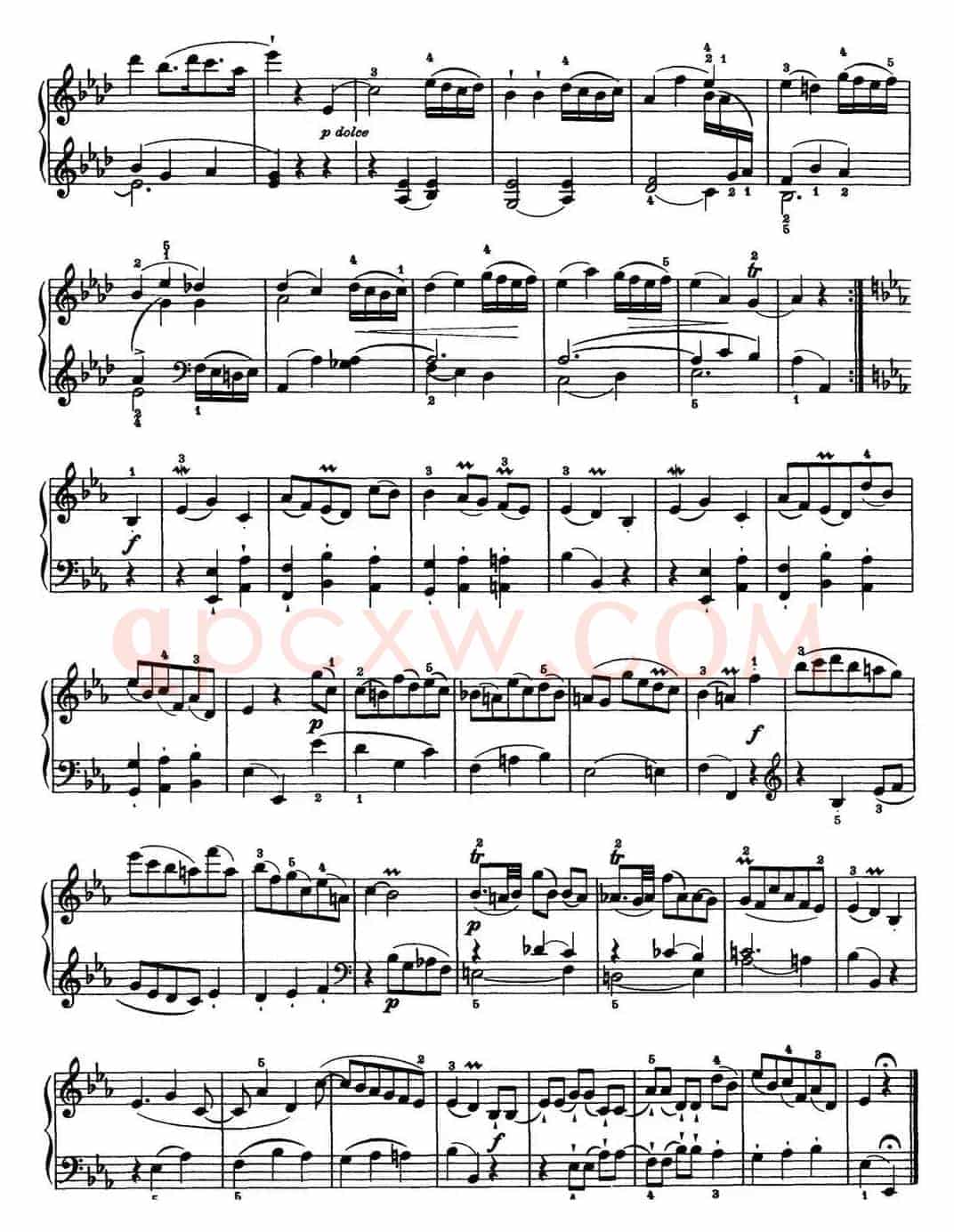 海顿 钢琴奏鸣曲 Hob XVI 38 in E-flat major