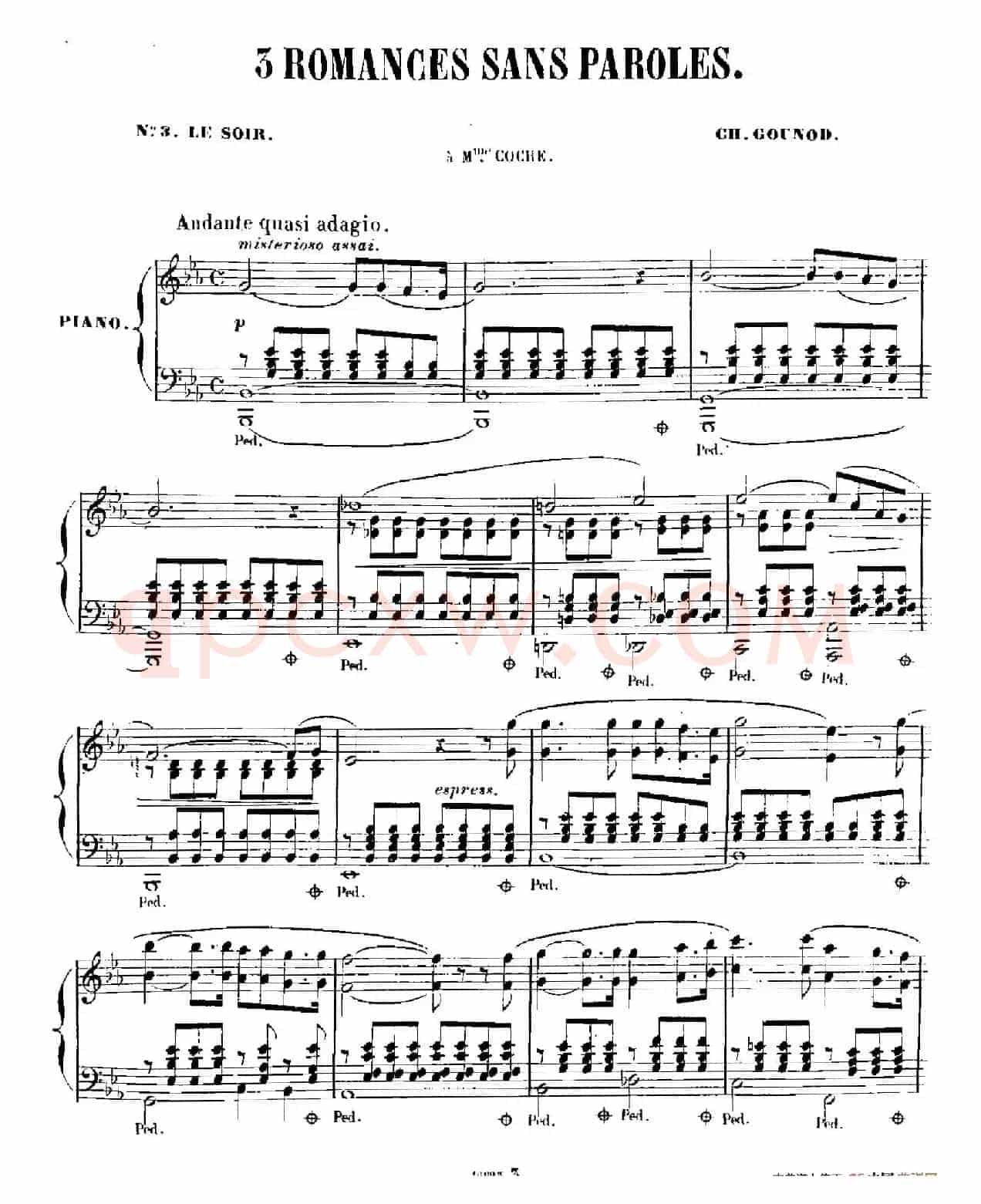 3 Romances Sans Paroles（3首无词浪漫曲·3. 夜晚）