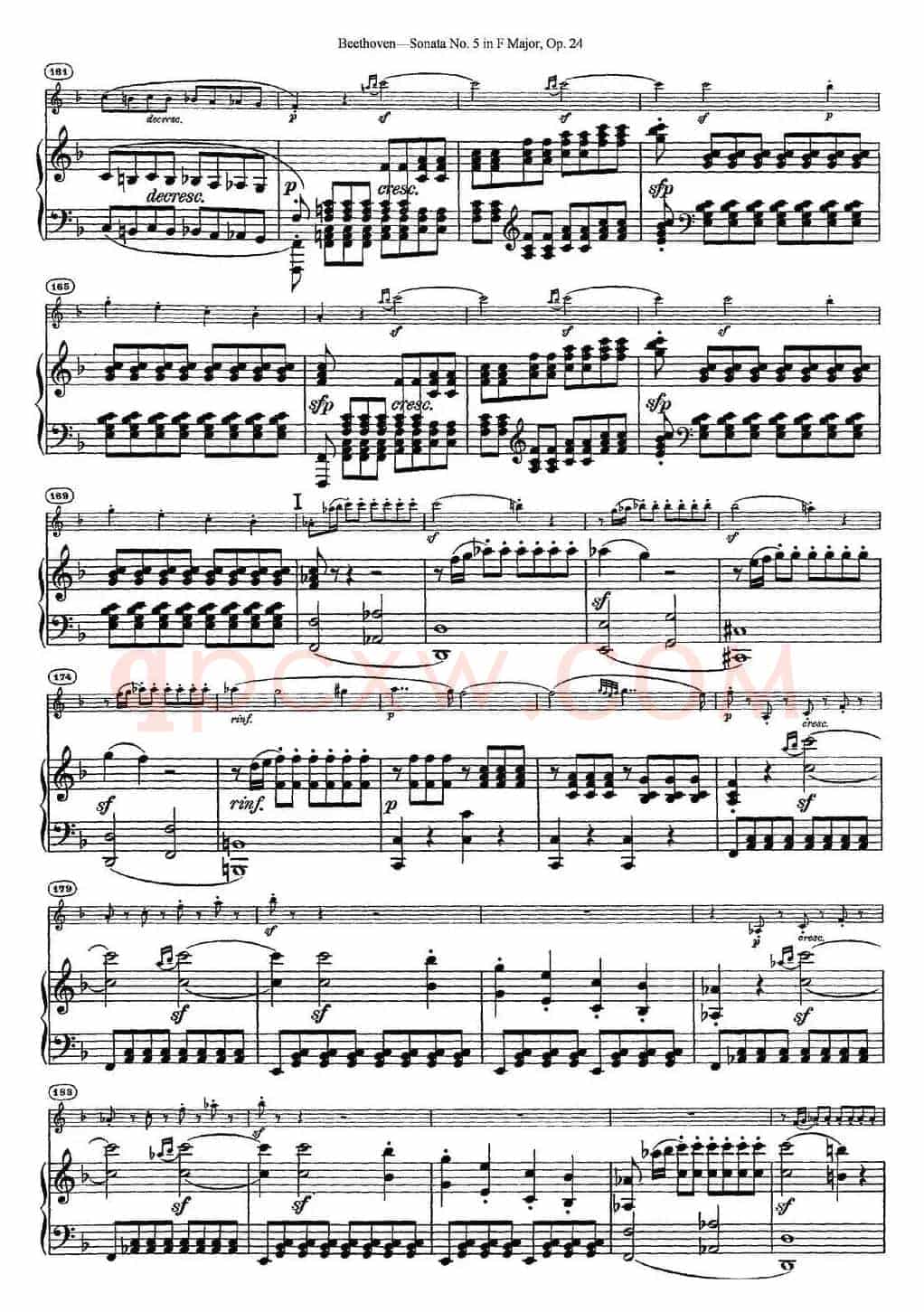 Violin Sonata No.5 in F Major Op.24（小提琴+钢琴伴奏）