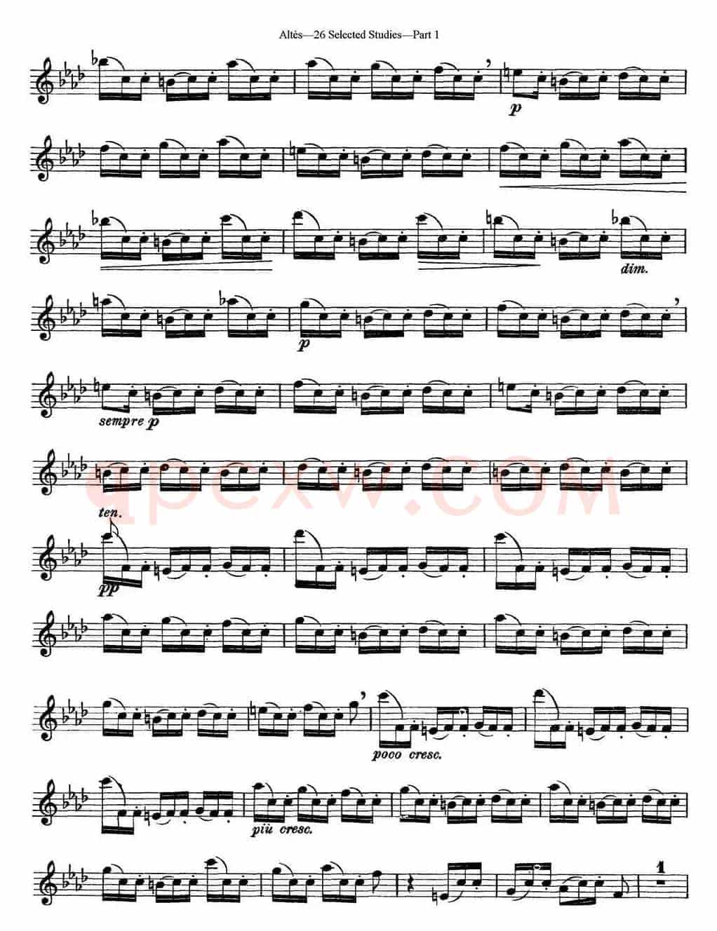 阿尔泰斯26首精选长笛练习曲（NO.7）