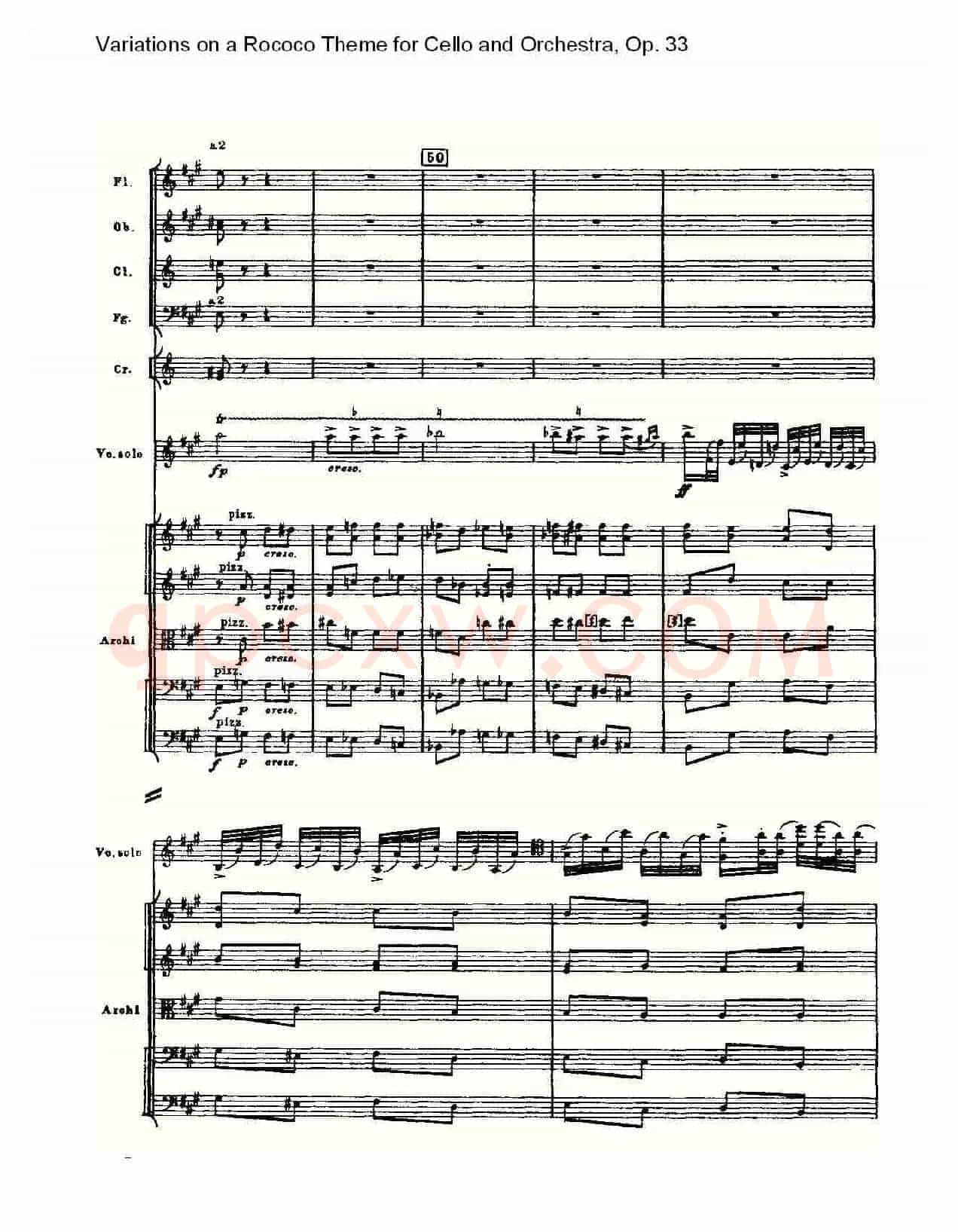 大提琴与管弦乐洛可可主题a小调变奏曲, Op.33(二)