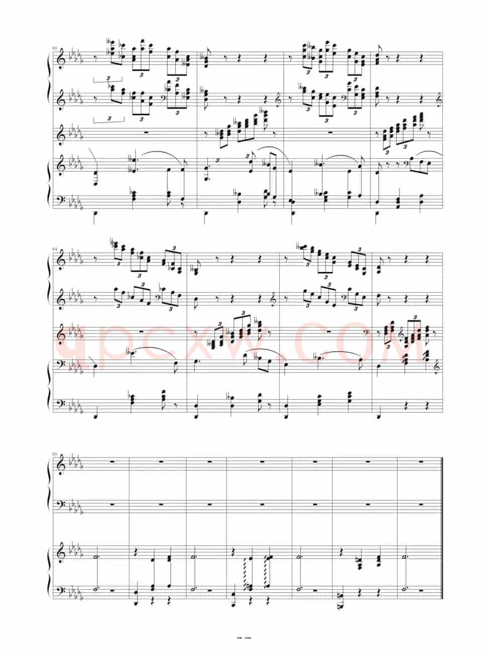 降b小调第一钢琴协奏曲（四手联弹）