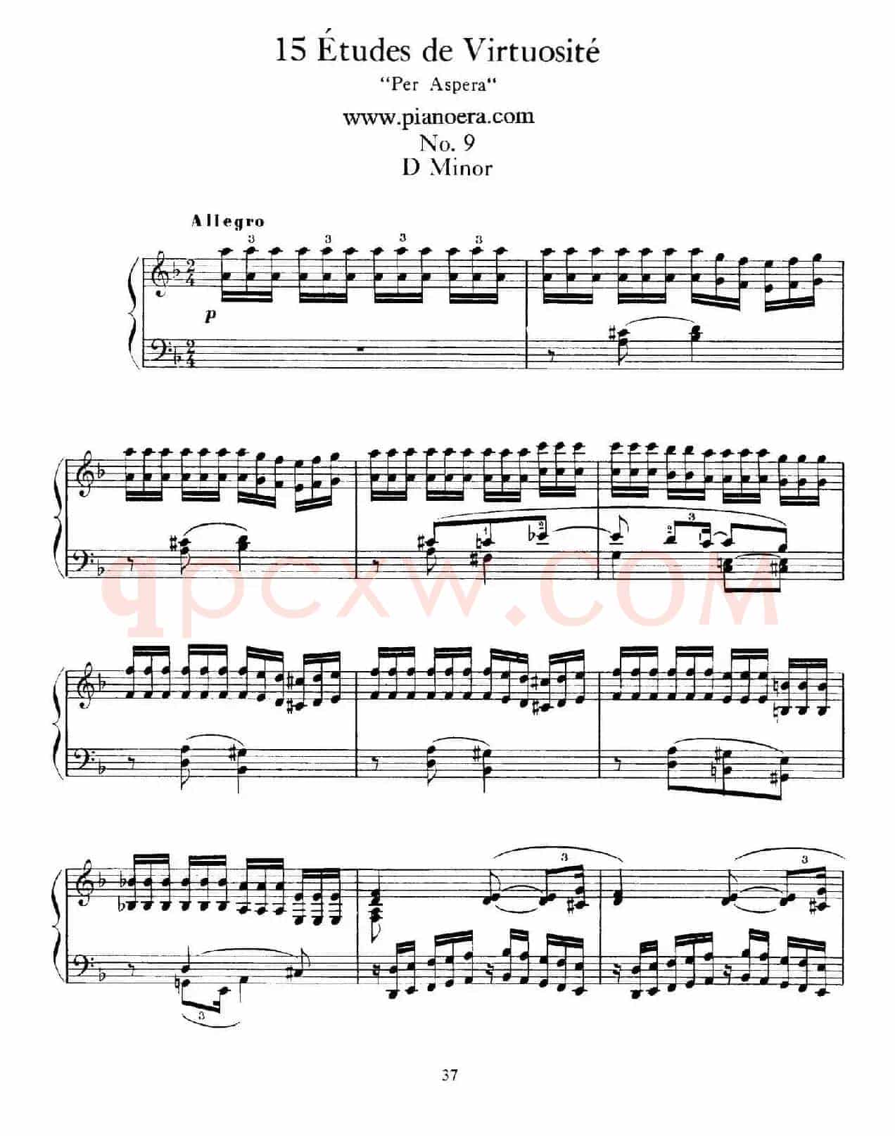 15 Etudes de Vortuosite Op.72(15首辉煌练习曲·9)