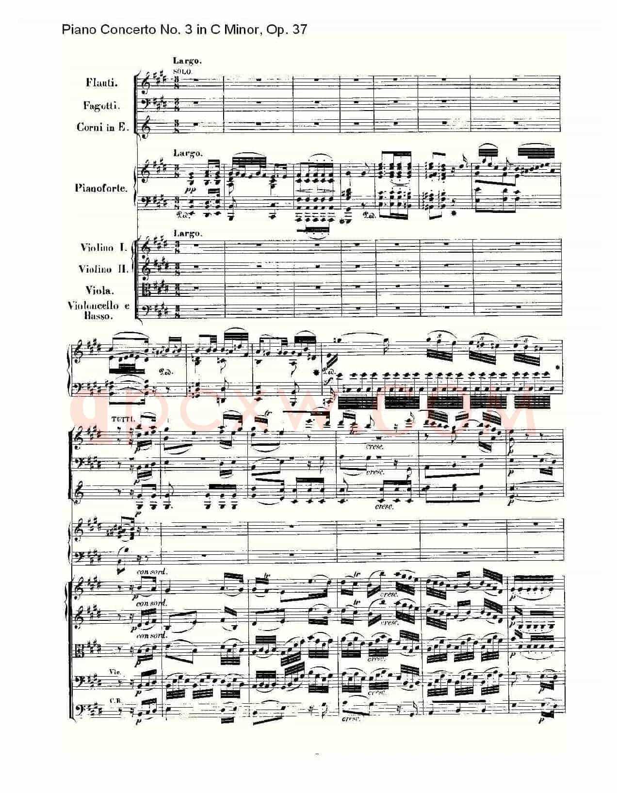 C小调钢琴第三协奏曲 Op.37 第二乐章