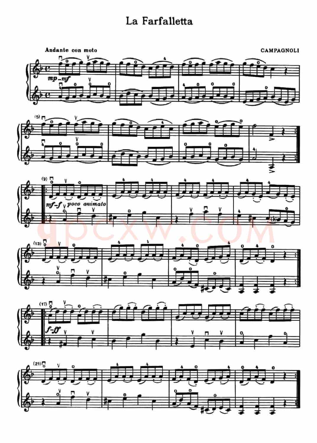 La Farfalletta（小蝴蝶）（小提琴二重奏）