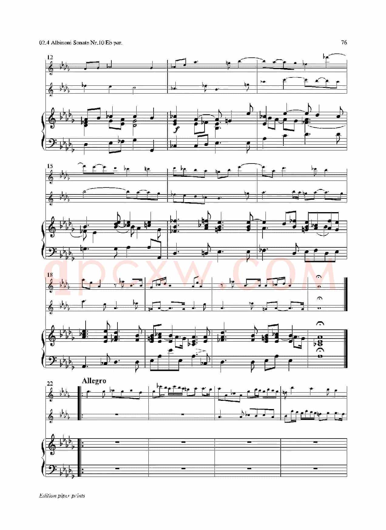 Sonate Nr.10（中音萨克斯二重奏+管风琴）