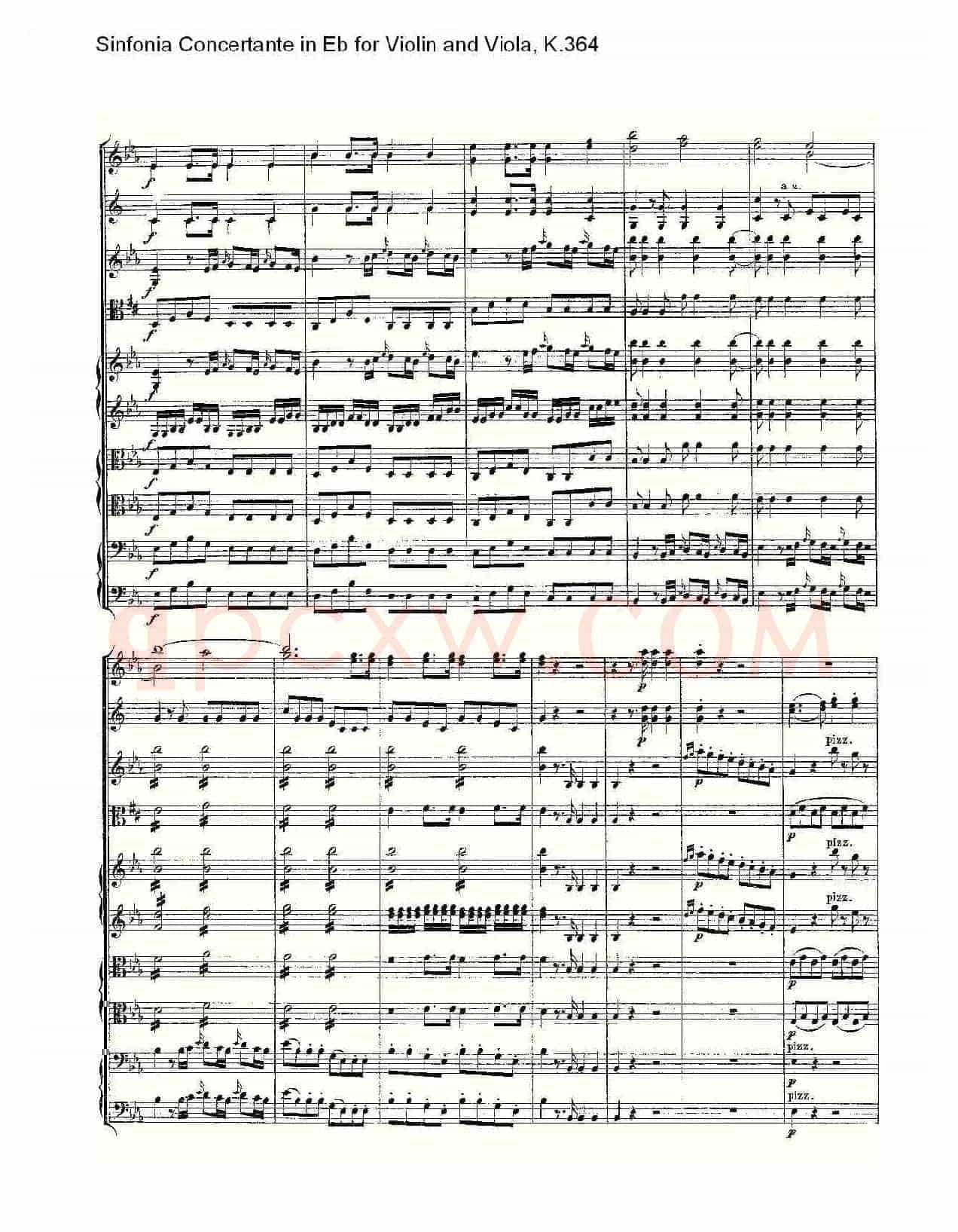 Eb调小提琴与中提琴炫技序曲, K.364(一)