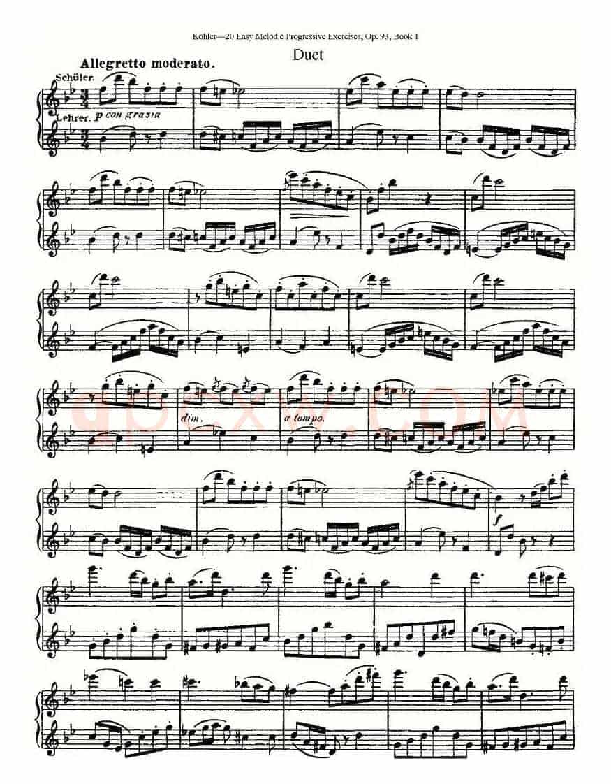 柯勒练习曲作品93号（一）