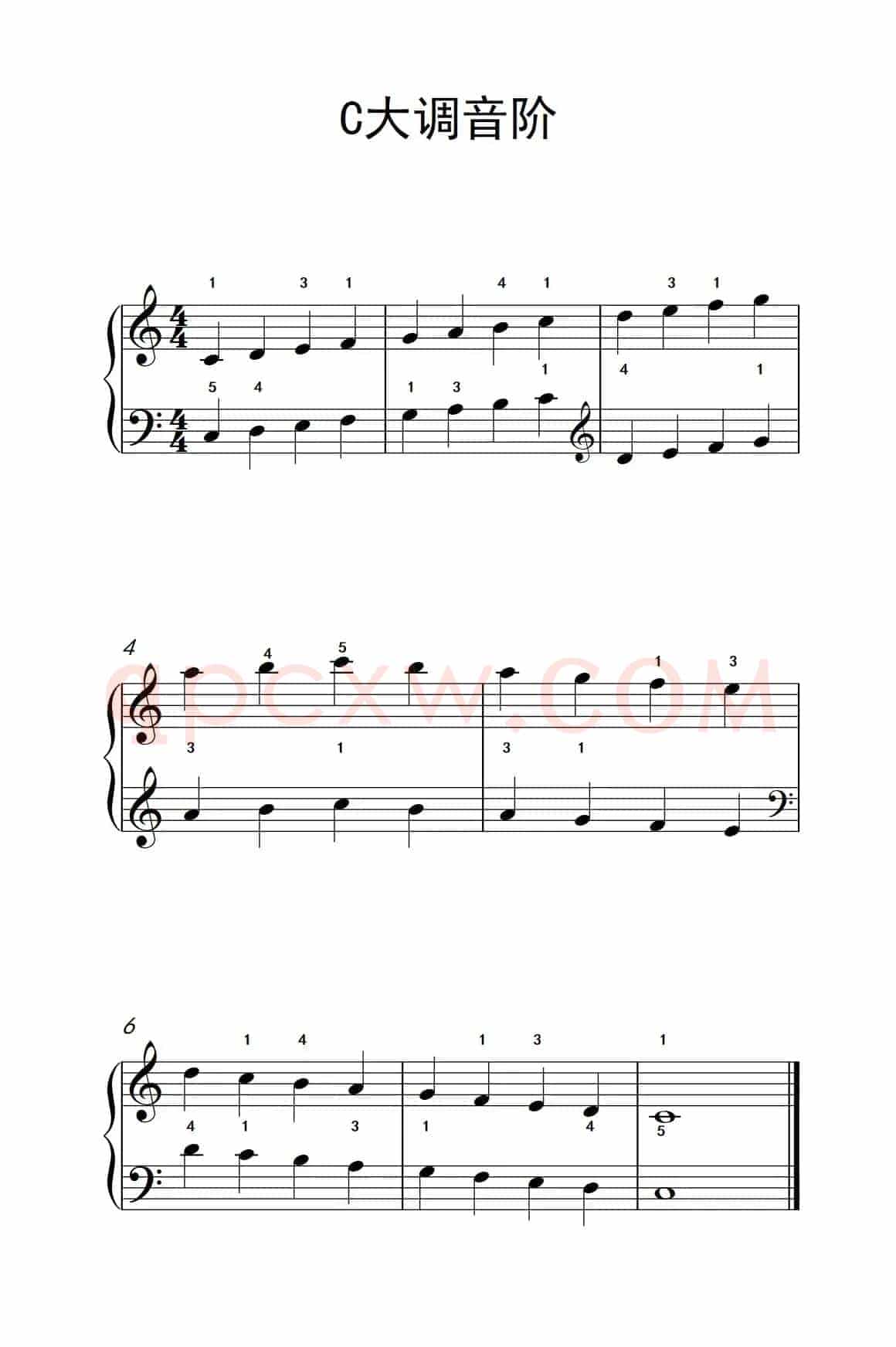 C大调音阶（儿童钢琴练习曲）