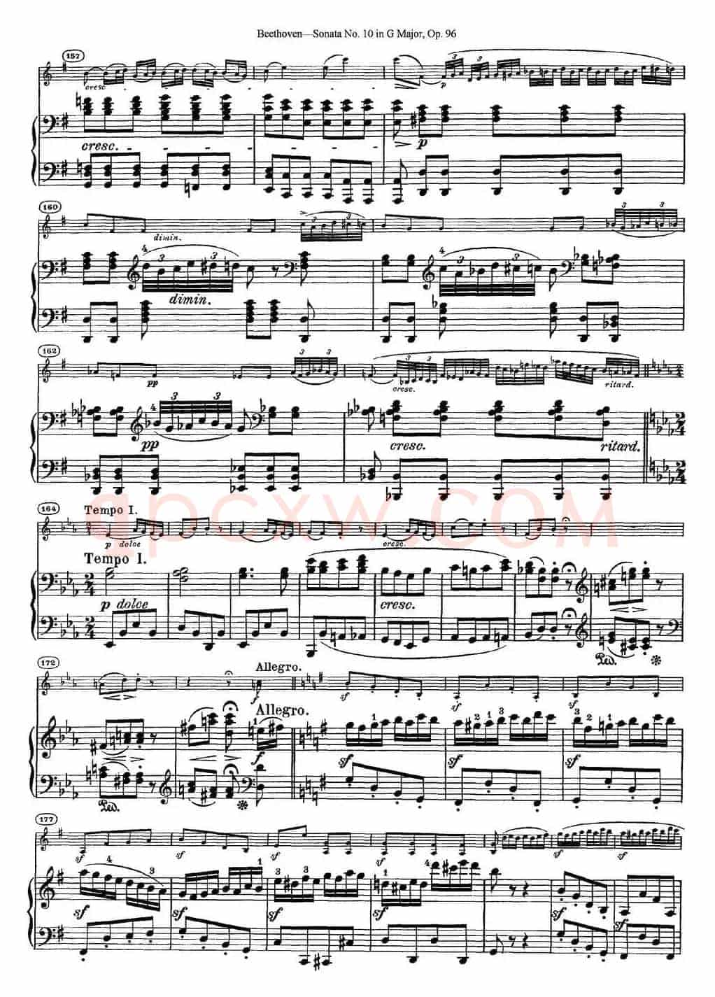 Violin Sonata No.10 in G Major Op.96（小提琴+钢琴伴奏）