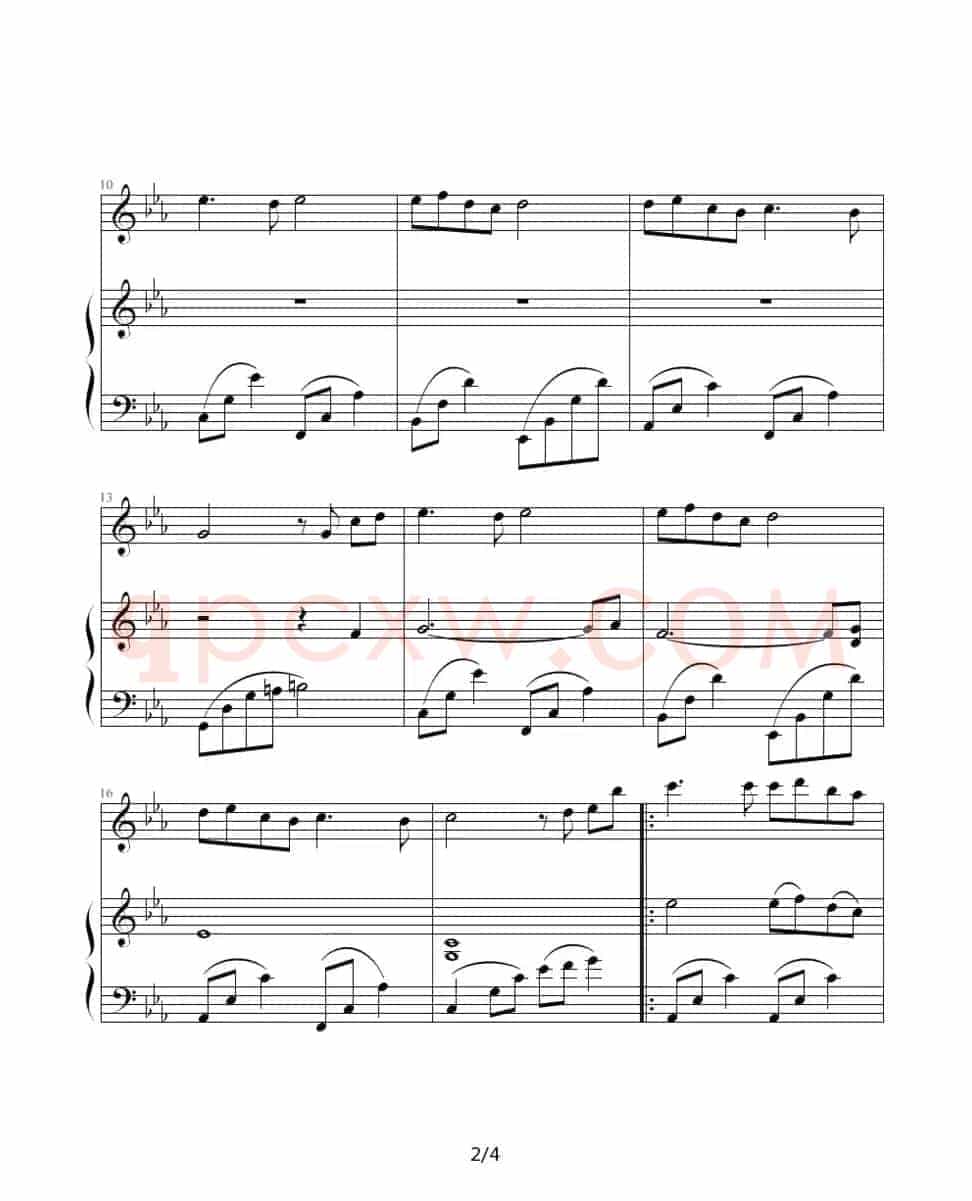 Song From A Secret Garden（钢琴伴奏谱）