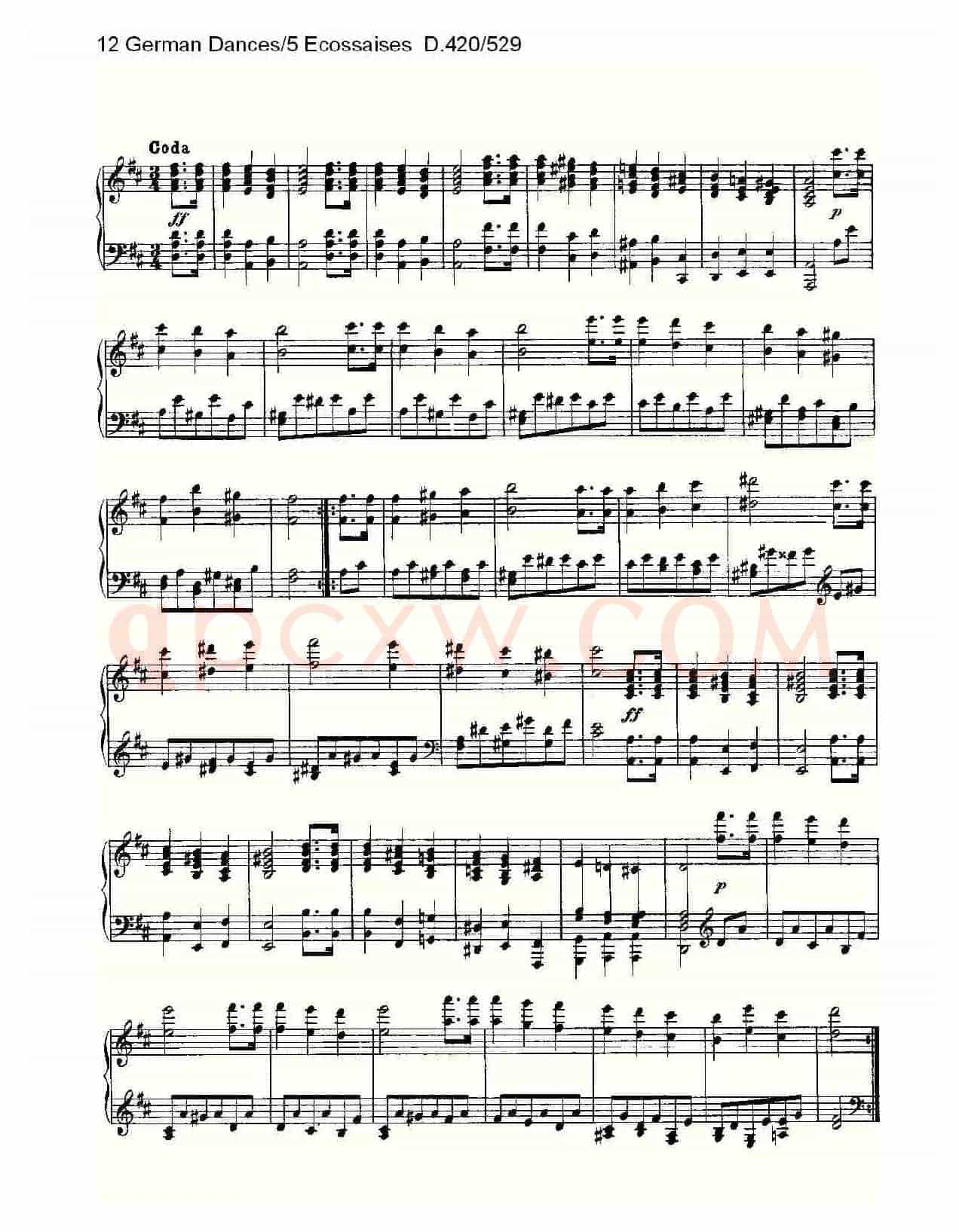 12 German Dances/5 Ecossaises D.420/529